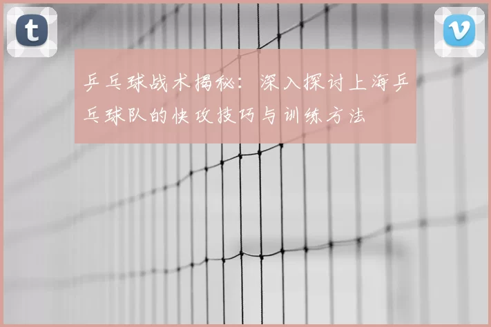 乒乓球战术揭秘：深入探讨上海乒乓球队的快攻技巧与训练方法